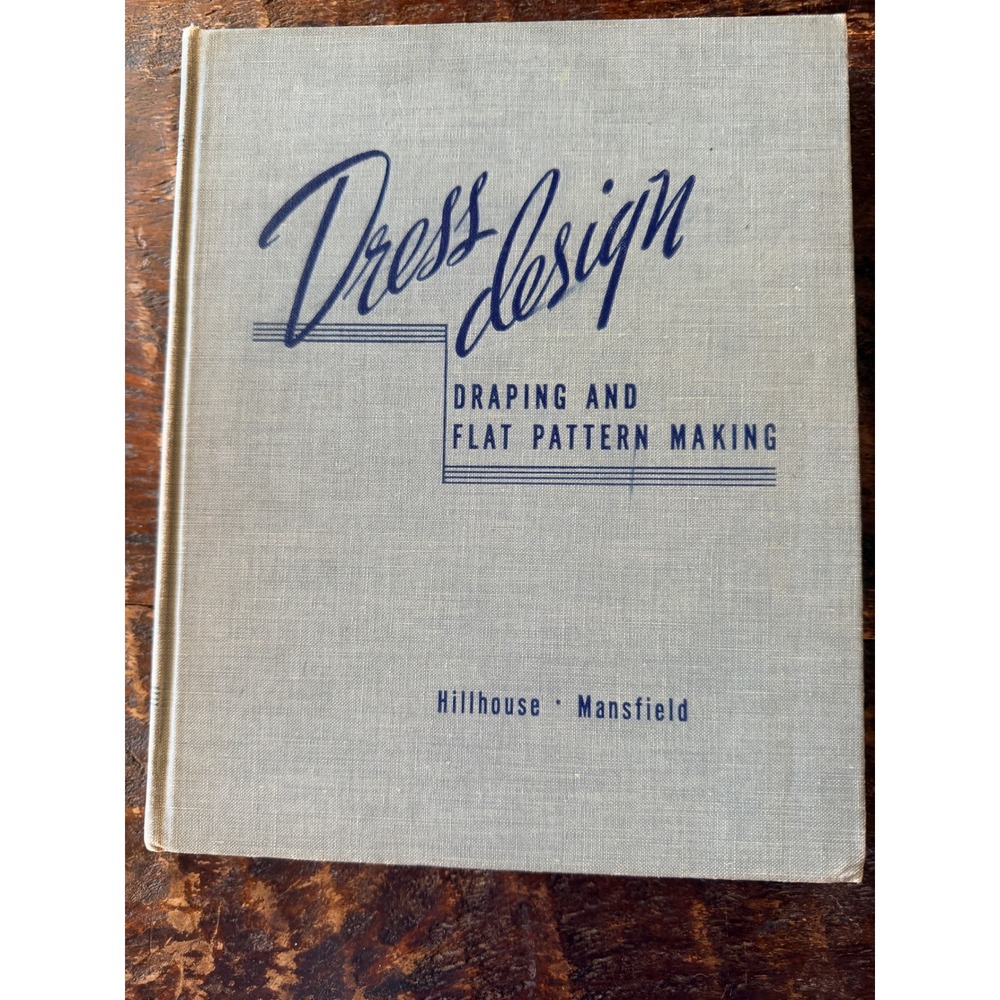 Houghton Mifflin Dress Design Book OS Blue Good Vintage Draping Pattern Making